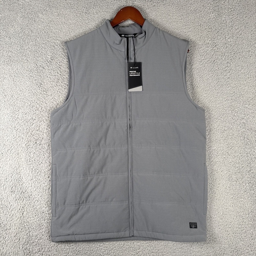New Travis Mathew Cold Bay Vest Men's Large Gray Blank NWT